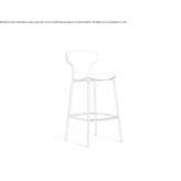 High leather stool with backrest Burlats
