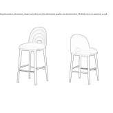 High leather stool with footrest Zarraton