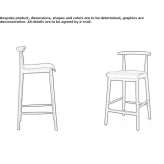 A tall wooden stool with a footrest Garleni