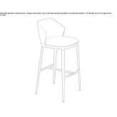 High leather stool with footrest Alsodux