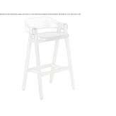 Wooden stool with backrest Marmet
