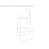 High stool with polypropylene base and footrest Limerle