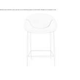 High stool with backrest Buniel