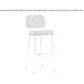 High fabric stool with backrest and footrest Dalry