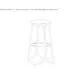 Tall rattan stool with footrest Recreo