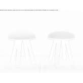 A low, upholstered wooden stool Zerind
