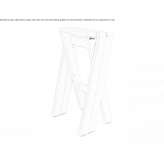 High stool made of solid wood, with footrest, stackable Zafra