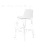 Stool upholstered with fabric Marbais