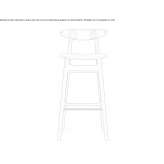 High beech stool with integrated cushion Olen