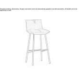 High, fabric stool with backrest Antalya