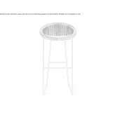 Lloyd loom high stool with footrest Alafors