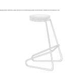 Stool made of cantilevered steel, upholstered Fanano