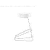 Stool made of cantilevered steel, upholstered Sweeny
