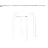 Stackable wooden stool Melan