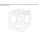 Low stool made of wood and leather Dalekoye
