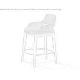 High fabric stool with armrests Rawicz