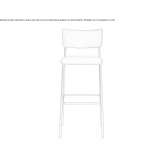 Tall stool in tanned leather with footrest Destin