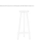 High stool in steel and wood with footrest Izernore