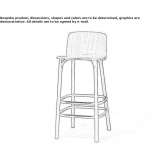 Wooden stool with backrest Reinbek
