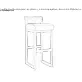 Tall stool made of solid wood with footrest Hocisht