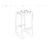 Tall stool made of solid wood with footrest Dalekoye