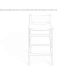 Tall stool in tanned leather with footrest Yolbasi