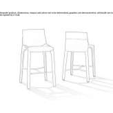Tall stool in tanned leather with backrest Surcin