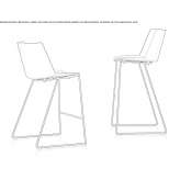 Polypropylene stool with a sleigh-shaped base and backrest Myrhorod