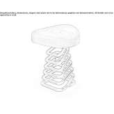 Solid cedar wood low stool with iron base Morje