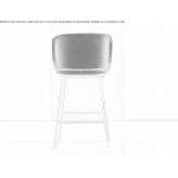 High fabric stool with sled base and backrest Lechlade