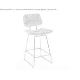High straw stool with backrest Coremas