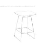 Tall stool in tanned leather with footrest Witham