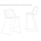 High fabric stool with sled base and backrest Myrhorod