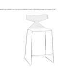 Designer steel stool with a sleigh-shaped base, stackable Boucau