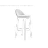 High upholstered stool with backrest Poliana