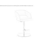 High, upholstered, leather stool with armrests Lavras