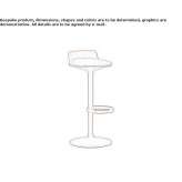 Upholstered swivel stool with footrest Biberach