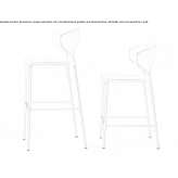 High polyurethane stool with footrest Metauten