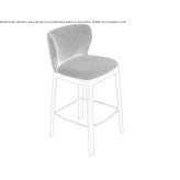 High, fabric stool with backrest Quanah