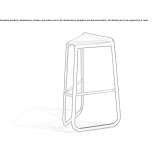 A high sleigh-shaped stool with a footrest Illitsch