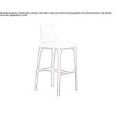 High, fabric stool with backrest Carsamba