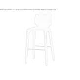 High fabric stool with footrest Romagne