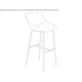 High leather stool with footrest Monteria