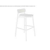 High fabric stool with footrest Yemeda