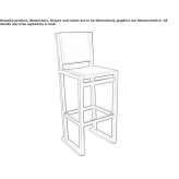 High stool made of solid wood Cabourg