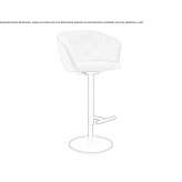Fabric stool with height adjustment and footrest Bulverde