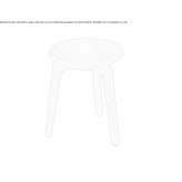 Low stool made of solid wood Pagewood