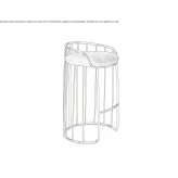 High metal stool Albardon