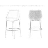 High upholstered stool with footrest Rocklea