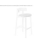 High fabric stool with integrated backrest cushion Ipameri
